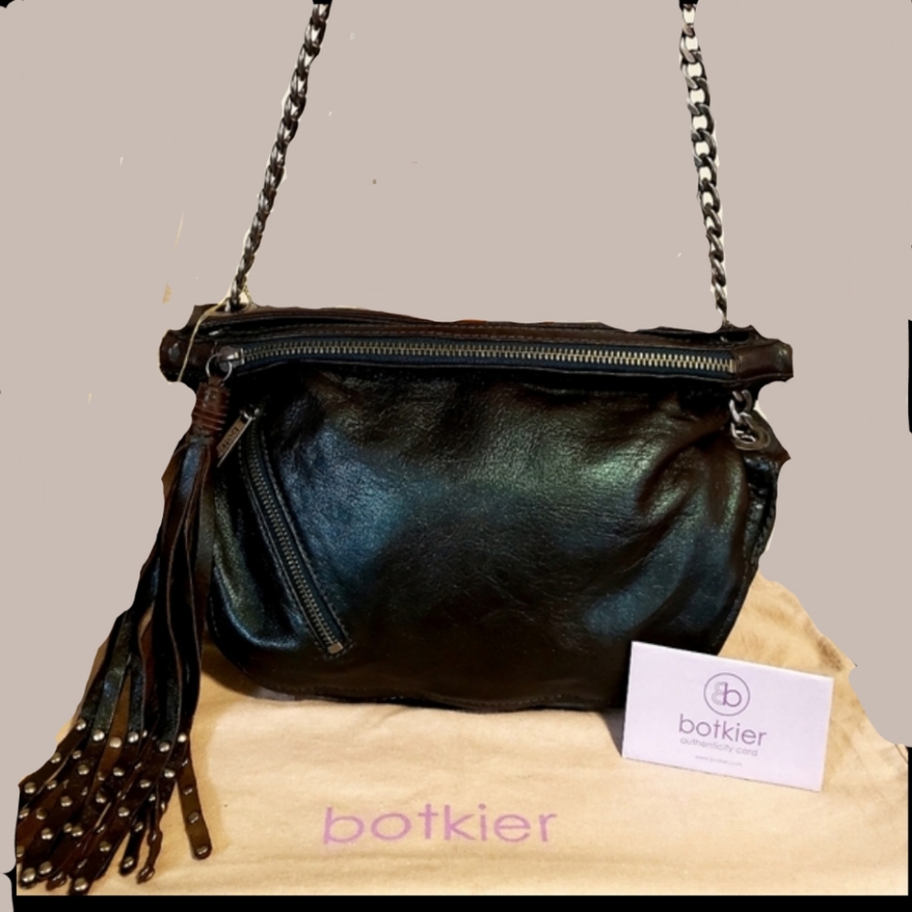 BOTKIER Mermaid Irrd.Met. Green Leather w/Tassel SOLD OUT-NWT